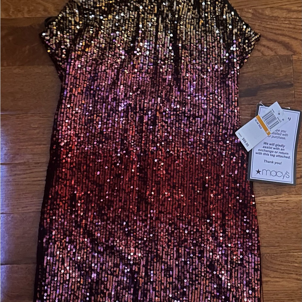 Macy's Red Sequin Dress